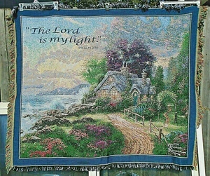 THOMAS KINKAIDE THROW -- THE LORD IS MY LIGHT -- 55" X 44" -- MINT CONDITION - Picture 1 of 1