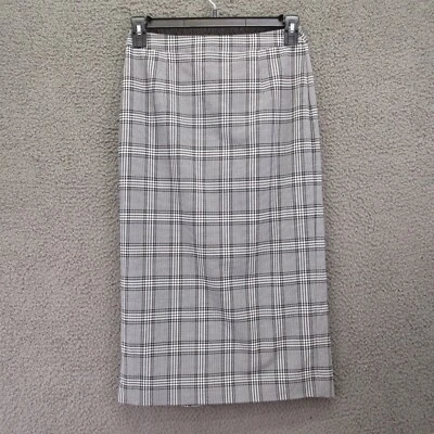 Falda halógena a cuadros para mujer talla 4 negra blanca mezcla de poliéster #4536 Foto 1 de 4