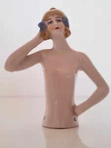 Art Nouveau Woman Goebel Porcelain Half Doll 3.5" 9cm - Picture 1 of 12