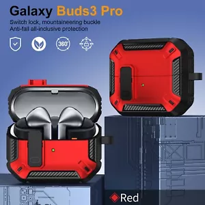 For Samsung Galaxy Buds3/Bud3 Pro Shockproof Armor Secure Lock Case + Keychain - Picture 1 of 29