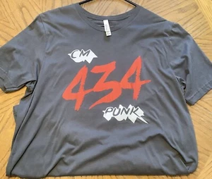 WWE CM PUNK “434” Best In The World Mens T-shirt XL Grey,,,Historic Title Reign - Picture 1 of 4