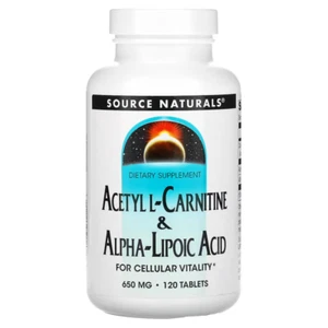 Source Naturals Acetyl L-Carnitine & Alpha-Lipoic Acid 650mg 120 Tablets, ENERGY - Picture 1 of 1