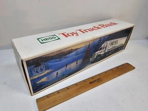 RARE 1987 Hess Gasoline Truck Bank BOX ONLY! Ice Skating - Picture 1 of 3