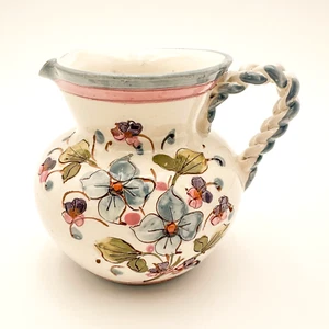 Ainring Keramlk Handarbeit Cut Floral Ceramic Clay Pitcher Austria Handmade - Picture 1 of 12