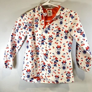Disney Minnie Mouse Cherry Rain Jacket with Pouch Bag Kids Size 5-6 - Picture 1 of 7