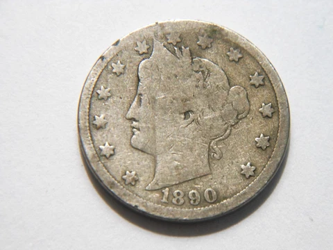 1890 G/G- Liberty V Nickel,  Nice *Low Priced* Vintage Coin for any collection Cover