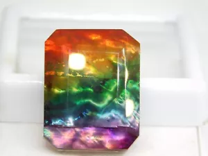 27+CT AAA+ Makelloser Ammolith Opal-ähnliches Bio Doublet selten lose Edelstein - Bild 1 von 9