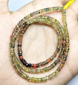 AAA Natural Multi Sapphire Faceted Rondelle Beads 3.5 MM Gemstone Necklace - Picture 1 of 5