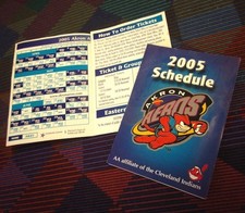 AKRON AEROS schedule 2005 booklet baseball Cleveland Indians minor-league Orbit