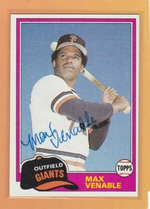 MAX VENABLE AUTÓGRAFO GIGANTE BÉISBOL *032 - Imagen 1 de 1
