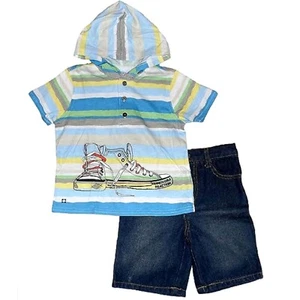 Kenneth Cole Toddler Little Boys' Sneaker Striped Hoodie & Shorts - 2T - NWT - Picture 1 of 4