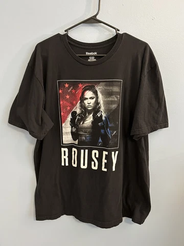 Reebok UFC 190 Ronda Rousey Brasil Black TShirt XL Black Shirt Cover
