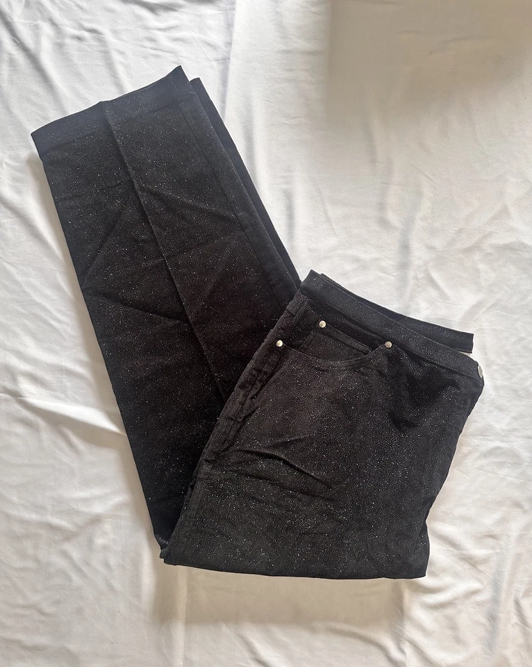 🩷Susan Graver Estilo 22W Negro/Plateado Pantalones de mezclilla elásticos Algodón Nuevos Foto 1 de 4