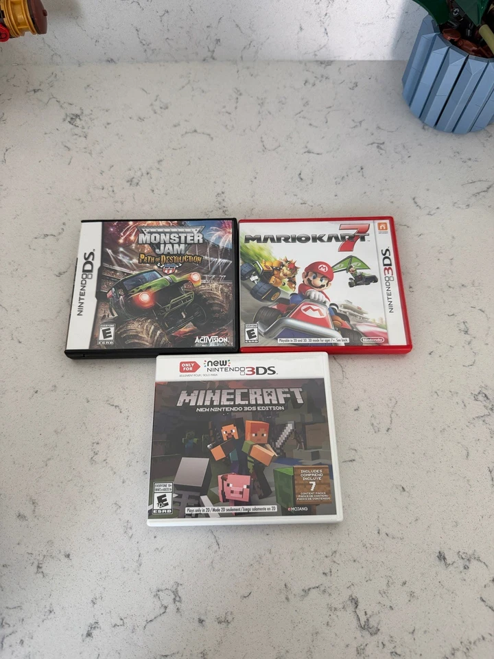 Fundas vacías para Nintendo DS Minecraft, Mariokart 7 y Monster Jam  Foto 1 de 3