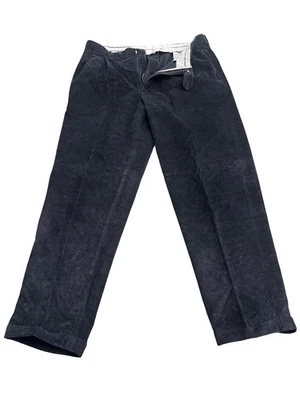 Pantalones de pana Ermenegildo Zegna para hombre negros 100 % algodón Italia talla 54 W38 plisados Foto 1 de 4