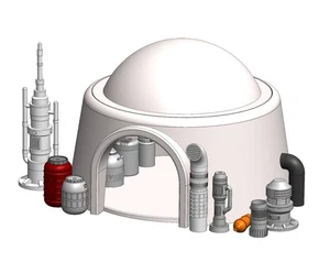Tatooine Vaporizzatore Umidità Workshop Diorama per Figure 3,75 pollici (1:18) (Dipinto) - Foto 1 di 2