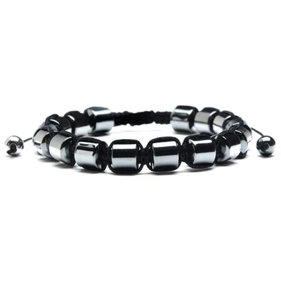 Men's Hematite Stone Bead Adjustable Bracelet (8mm) - Изображение 1 из 4