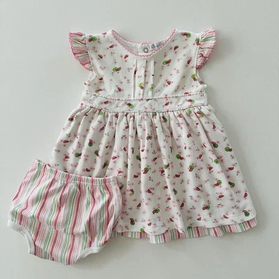 Vestido floral melancia algodão pima Kissy Kissy 9-12 meses bebê menina - Imagem 1 de 4