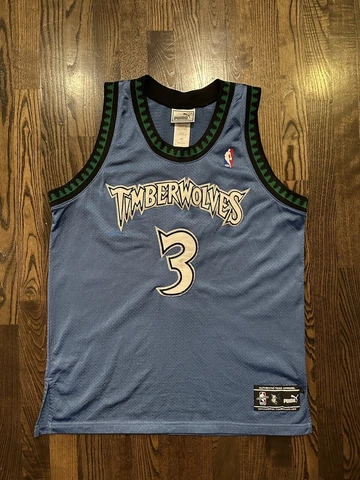 RARE Puma Authentic MARBURY #3 Minnesota Timberwolves TWolves Jersey 40 Medium M Cover