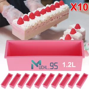 1.2 L 1~10 PCS Rectangle Brick Soap Toast Bread Loaf Cake Silicone Mold Bakeware - Picture 1 of 23