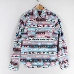 Camisa Panhandle Mujer Mediana Multicolor Azteca Búfalo Perla A Presión Suroeste - Imagen 1 de 8