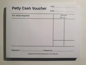 PETTY CASH VOUCHER PAD 100 SHEETS PETTY CASH SLIPS OFFICE RECEIPT A6 FREE P&P  - Picture 1 of 1