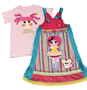 Lalaloopsy inspiriert Mädchen M 8-10 T-Shirt mit Kleid Overall Pullover bestickt - Bild 1 von 9