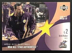 2002-03 Upper Deck NBA All-Star Authentics Derek Fisher #DF-AW Juego Usado Calentamiento - Imagen 1 de 2