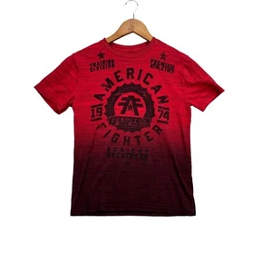 American Fighter Graphic Print Red T Shirt Youth Boy Girl Kids Size Medium M - Picture 1 of 4
