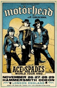 Motorhead Ace of Spades World Tour Reprint 13" x 19" Concert Poster - Picture 1 of 3