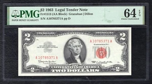 FR. 1513 1963 $2 LEGAL TENDER UNITED STATES NOTE PMG UNCIRCULATED-64EPQ - Picture 1 of 2