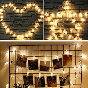 Photo Clip Holder Fairy String Lights Wedding 10LED Birthday Bedroom Living Room - Picture 1 of 4