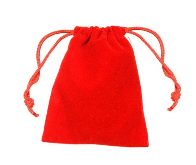 Conjunto de 100 bolsas de terciopelo negro con cordón para joyería anillo bolsa de regalo bolsa Foto 1 de 3