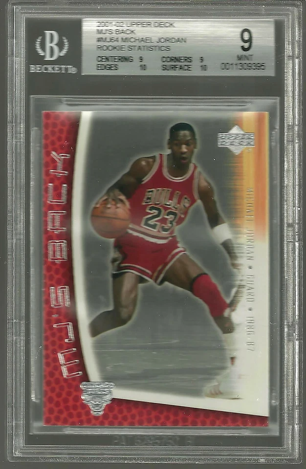 2001-02 Upper Deck Michael Jordan MJ's Back MJ64 BGS 9 10 10 9 Chicago Bulls HOF - Image 1 of 1