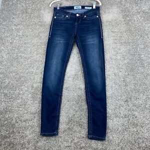 Daytrip Aries Skinny Jeans Women's Size 26R Blue Ultra Low Rise Dark Wash Faded