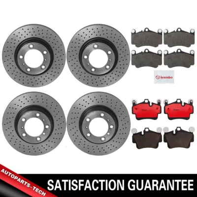 Pastillas de freno y rotores delanteros traseros cerámicos para Porsche 911 2006-2011 2012 3,8 L Foto 1 de 4