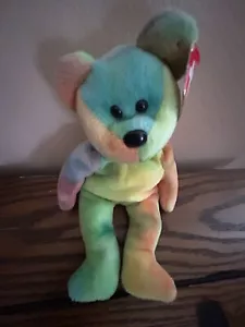 TY Beanie Baby - GARCIA the Tye-Dyed Bear 8.5 “ NWT Retired DOB 8-1-1995 - Picture 1 of 14