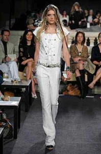 $2920 NEW Chanel Jumpsuit White Tweed Cotton Lace Front Pockets Bootcut Leg 38 - Picture 1 of 23