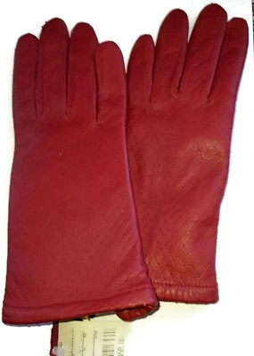Isotoner Women's  Genuine Leather Gloves -Small,Red - Image 1 of 4