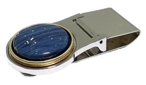 24mm Round Leland Blue Steel Gold Color Bezel Hindged Money Clip PMC174/121824 - Picture 1 of 4