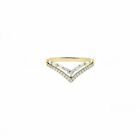 14K Gold Genuine Diamond Layered Chevron Ring Women Jewelry-Jewelzofny