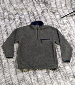 Vtg LL Bean Deep Pile 1/2 Zip Sherpa Fleece Pullover Sweater 3 Pocket Men Medium - Picture 1 of 10