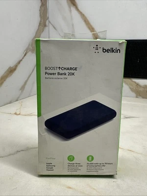 Belkin BoostCharge 20,000mAh Power Bank Navy Blue Dual USB-A USB-C - image 1 of 3