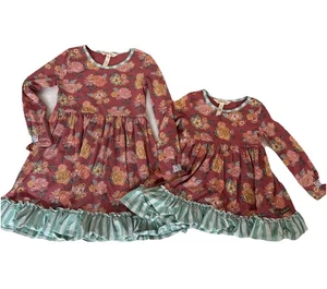 Matilda Jane Matching Sister 2 Piece Set Long Sleeve Size 2&6 Floral Photo Shoot - Picture 1 of 8