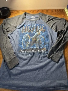 Liquid Blue ACDC Those Rock We Salute You T Shirt Adult Large Raglan Tee Shirt - Picture 1 of 6