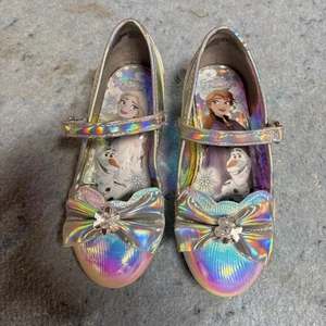 Disney Frozen Girls High Heel Dress Shoes Ana Elsa Olaf Size 10 - Picture 1 of 14
