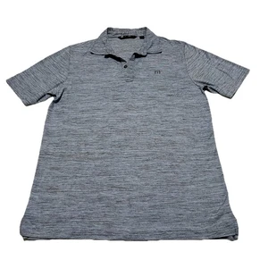 Travis Matthew Shirt Mens M Blue Black Speckle Short Sleeve Polo Read - Picture 1 of 11