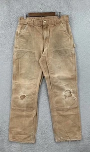 Pantalone carpentiere vintage Carhartt invecchiato uomo 34x32 etichetta doppio ginocchio misura 32x30 - Foto 1 di 18