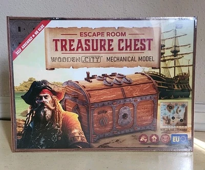 Treasure Chest Escape Room in a Box Puzzle 14+ Wooden City Mechanical Kit New - Image 1 of 2