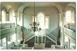 Innenraum - alte erste Kirche, Bennington, Vermont Vintage Postkarte SK3. - Bild 1 von 2